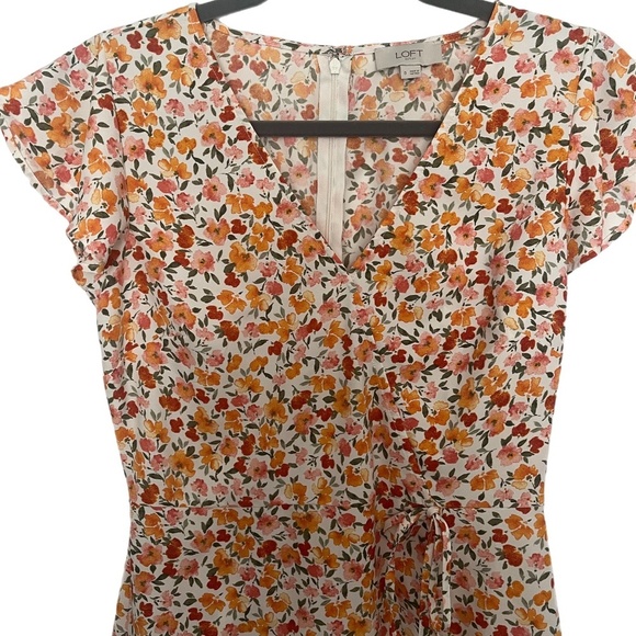 Floral Faux wrap Ruffled Easter summer feminine spring part dress - Picture 1 of 5
